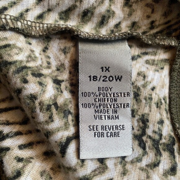 Catherines Womens Plus Size 1X 18 20W Multicolor Print Chiffon Blouse Top - Picture 5 of 5